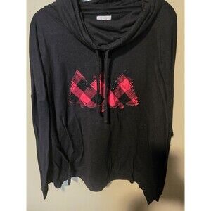 Maurices Women's Fleece Cowl Neck Christmas Sweater Plaid Trees Plus Size 3x